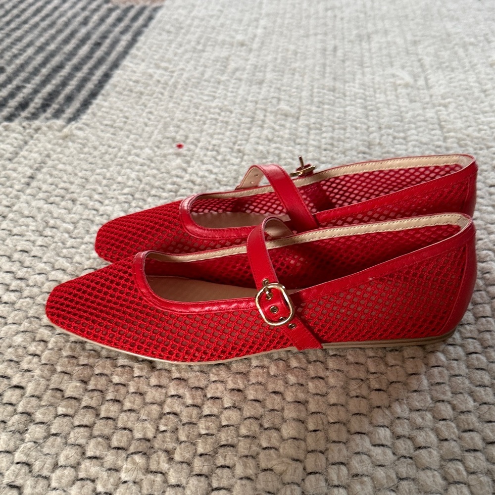 Dolce vita red mesh ballet flats